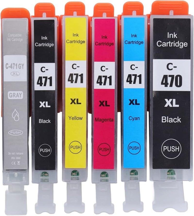 Large Volume 6 Colors BK BK C M Y GY Ink Cartridge for Canon MG5740 MG6840 MG7740 TS5040 TS6040 TS8040 Printers - Image 1